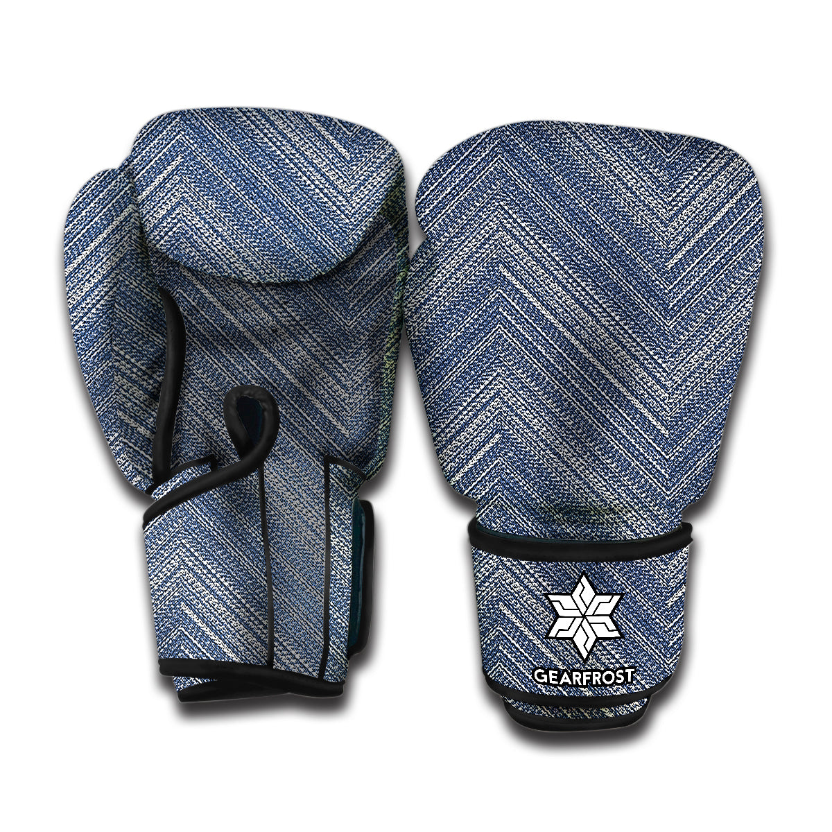 Native Denim Jeans Pattern Print Boxing Gloves