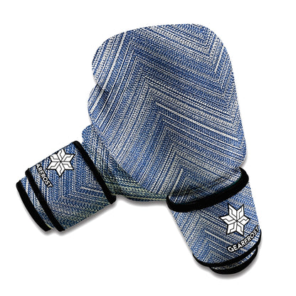 Native Denim Jeans Pattern Print Boxing Gloves