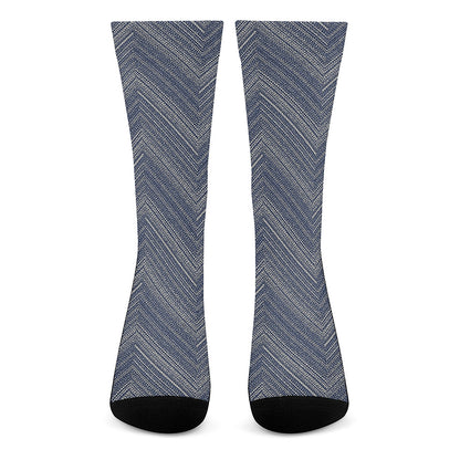 Native Denim Jeans Pattern Print Crew Socks