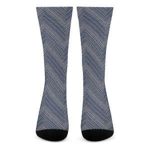 Native Denim Jeans Pattern Print Crew Socks