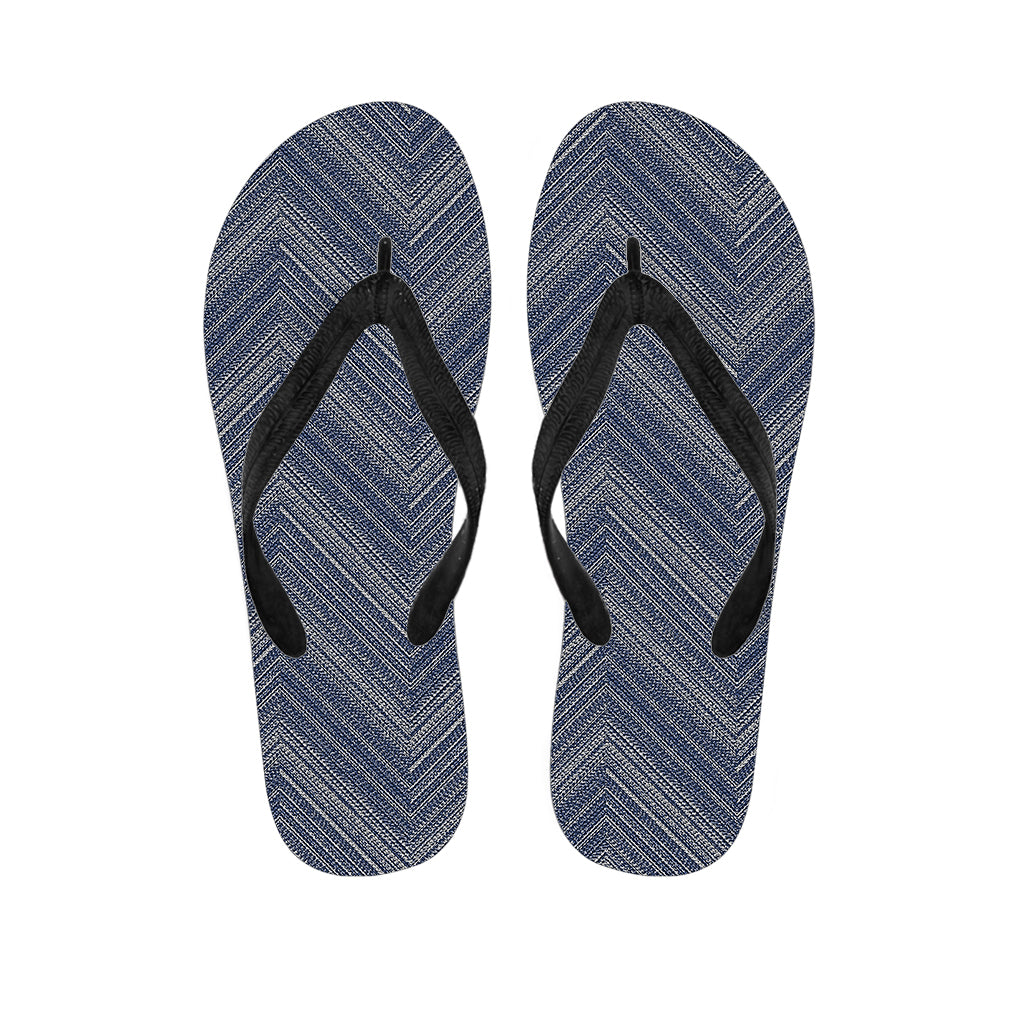 Native Denim Jeans Pattern Print Flip Flops