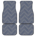Native Denim Jeans Pattern Print Front and Back Car Floor Mats