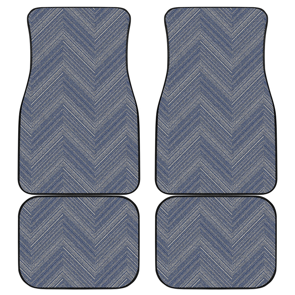 Native Denim Jeans Pattern Print Front and Back Car Floor Mats