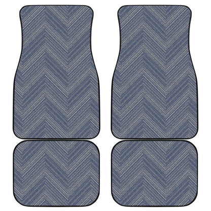 Native Denim Jeans Pattern Print Front and Back Car Floor Mats