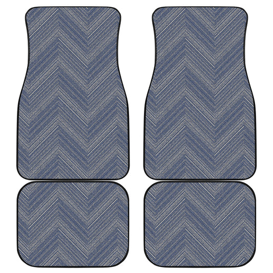 Native Denim Jeans Pattern Print Front and Back Car Floor Mats