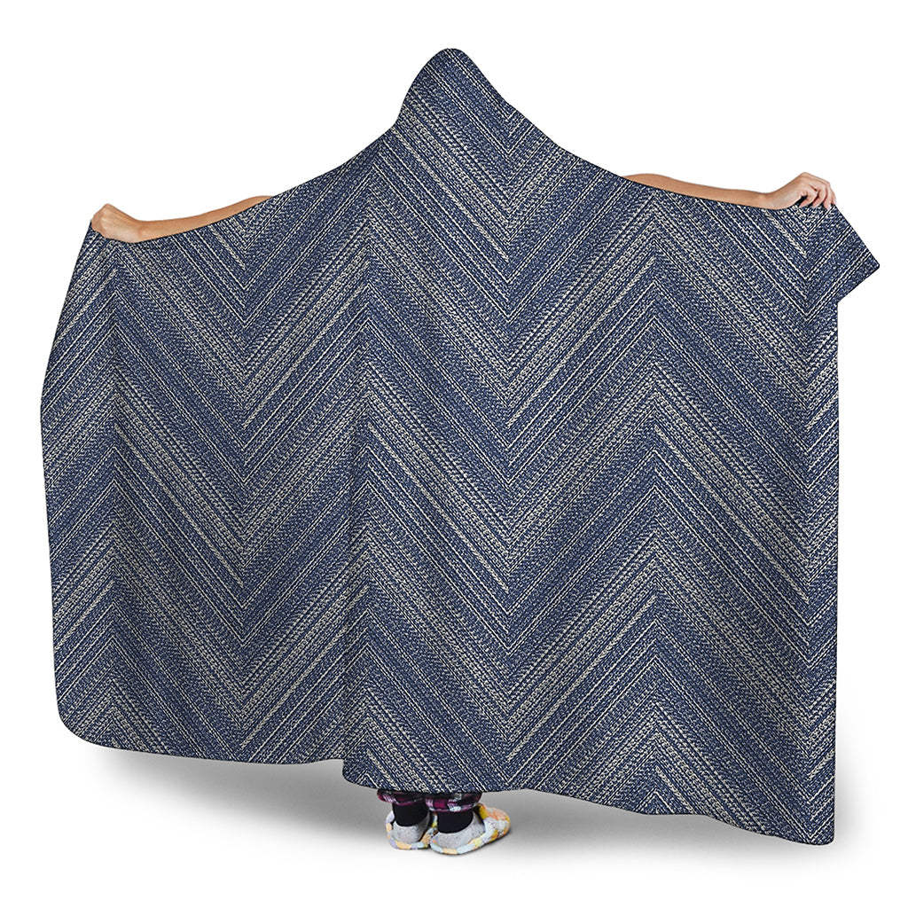 Native Denim Jeans Pattern Print Hooded Blanket