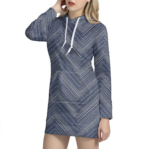 Native Denim Jeans Pattern Print Hoodie Dress