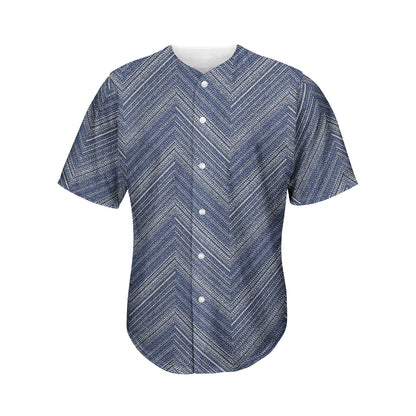 Native Denim Jeans Pattern Print Men's Baseball Jersey