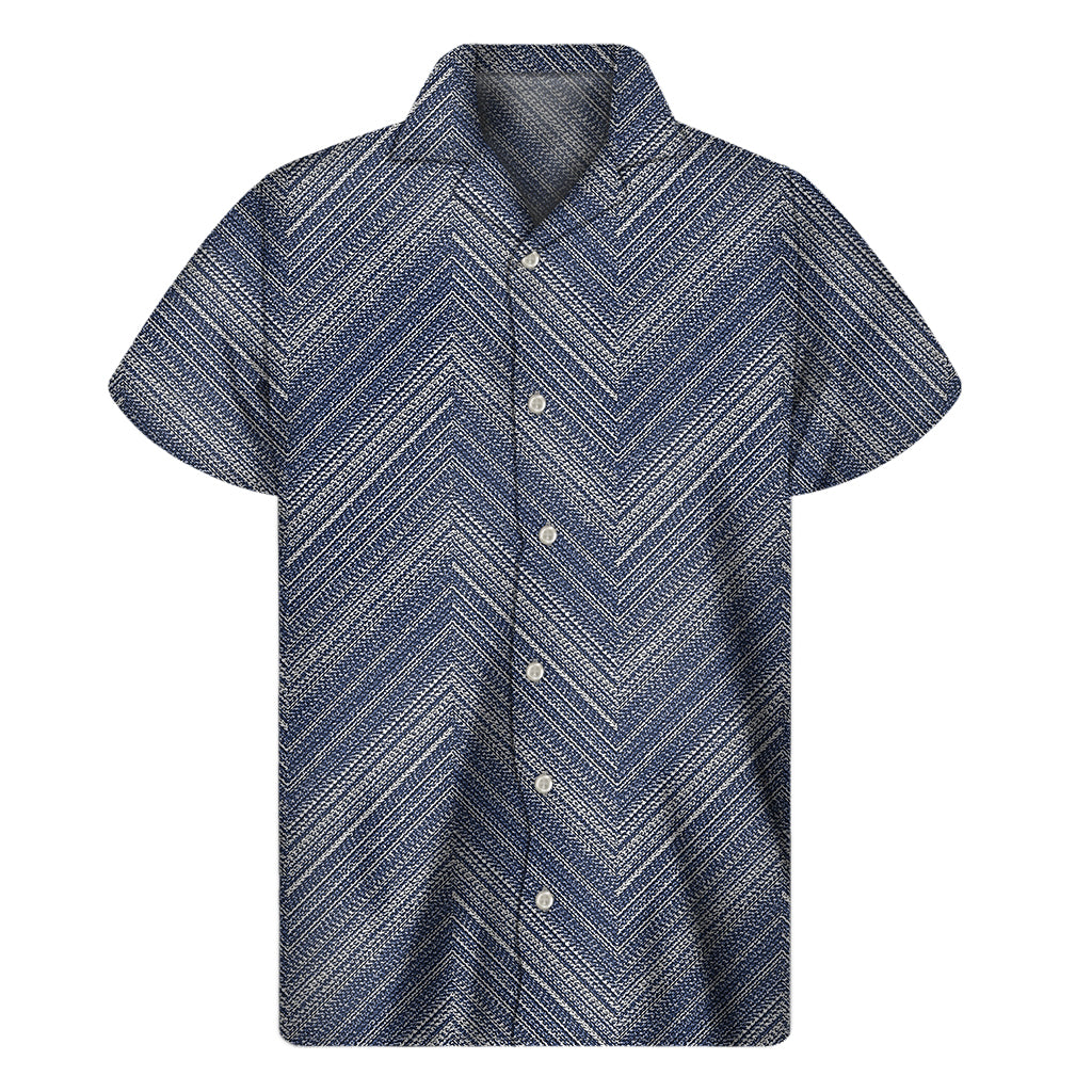 Native Denim Jeans Pattern Print Men's Short Sleeve Shirt