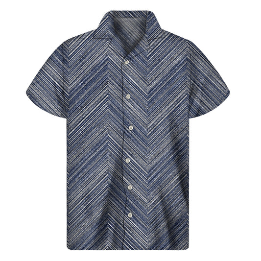 Native Denim Jeans Pattern Print Men's Short Sleeve Shirt