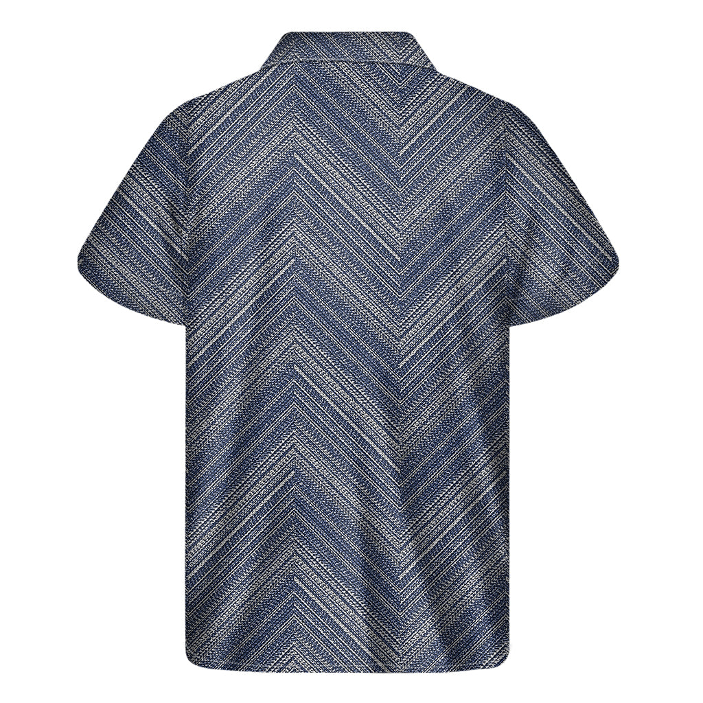 Native Denim Jeans Pattern Print Men's Short Sleeve Shirt