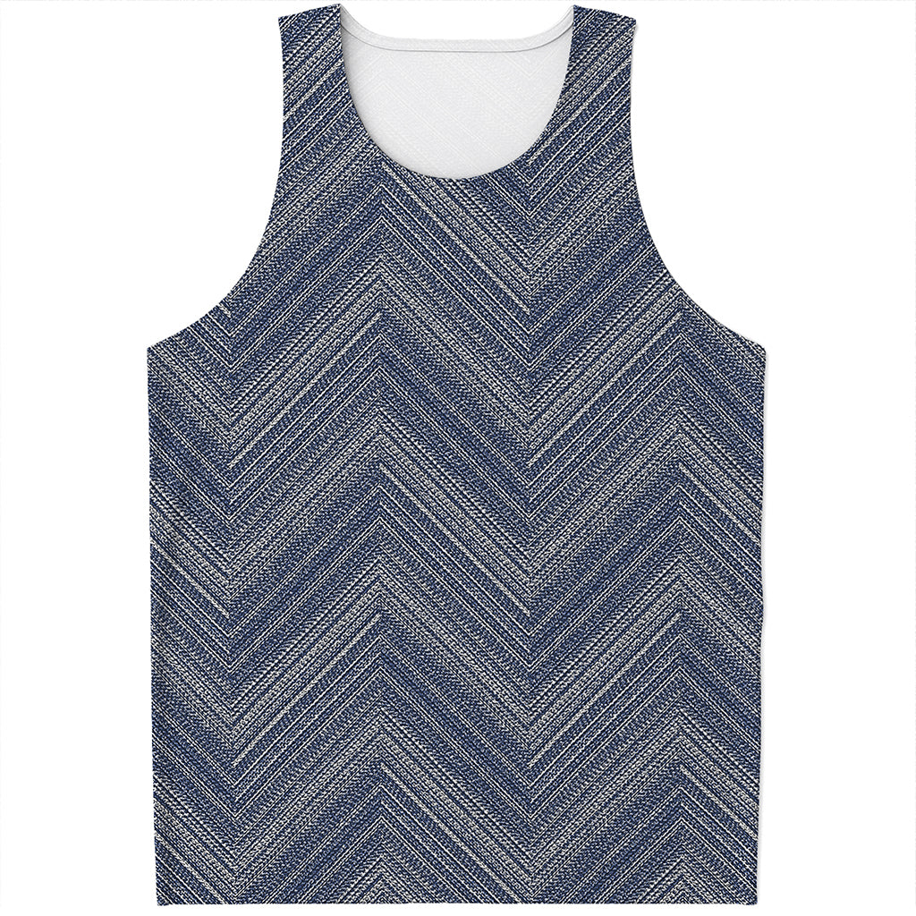 Native Denim Jeans Pattern Print Men's Tank Top