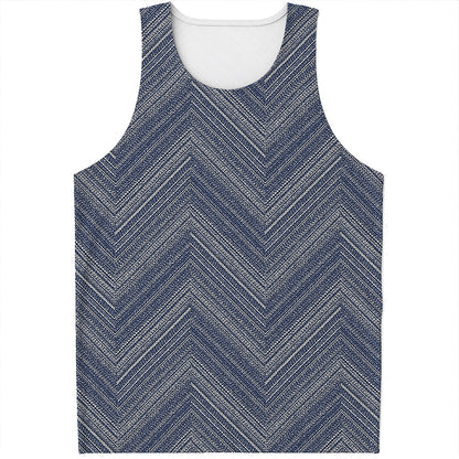 Native Denim Jeans Pattern Print Men's Tank Top