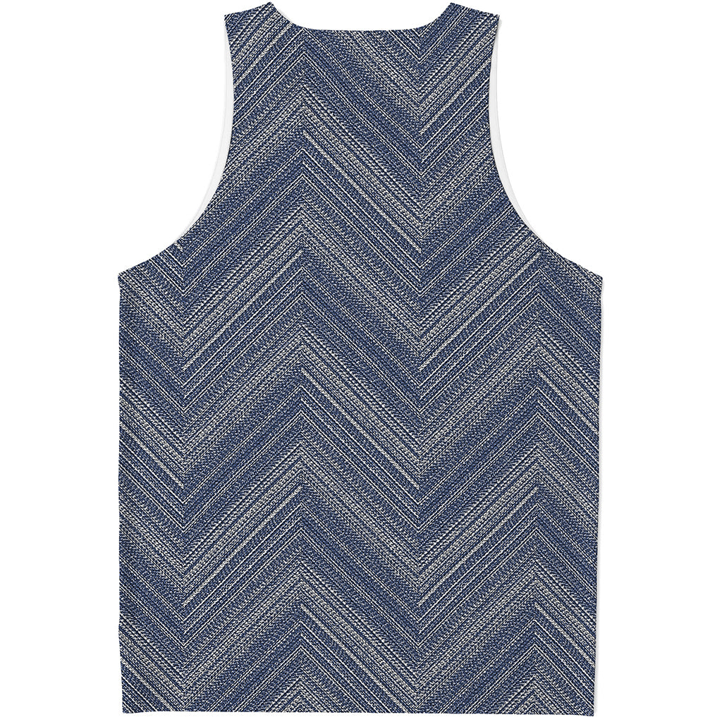 Native Denim Jeans Pattern Print Men's Tank Top
