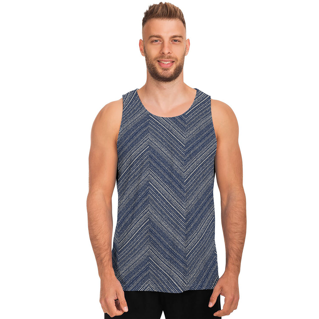 Native Denim Jeans Pattern Print Men's Tank Top