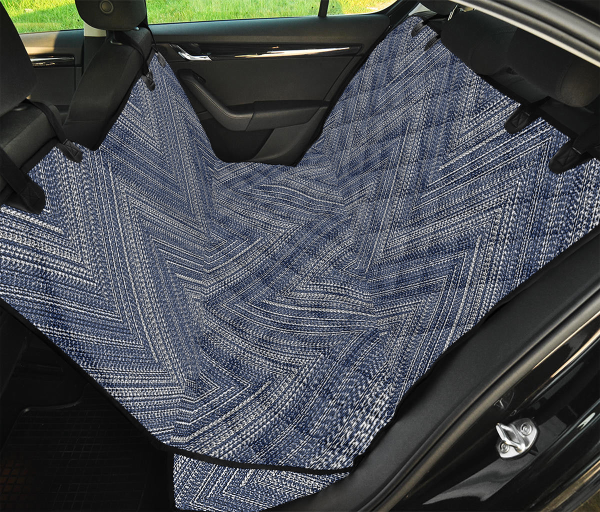 Native Denim Jeans Pattern Print Pet Car Back Seat Cover