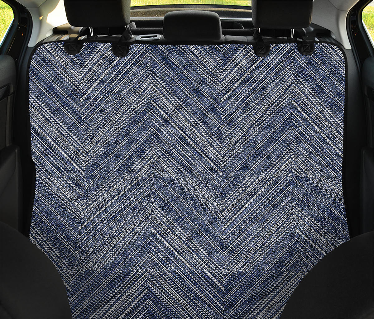 Native Denim Jeans Pattern Print Pet Car Back Seat Cover