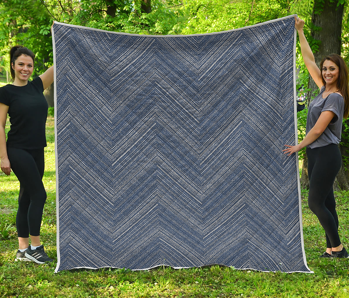 Native Denim Jeans Pattern Print Quilt