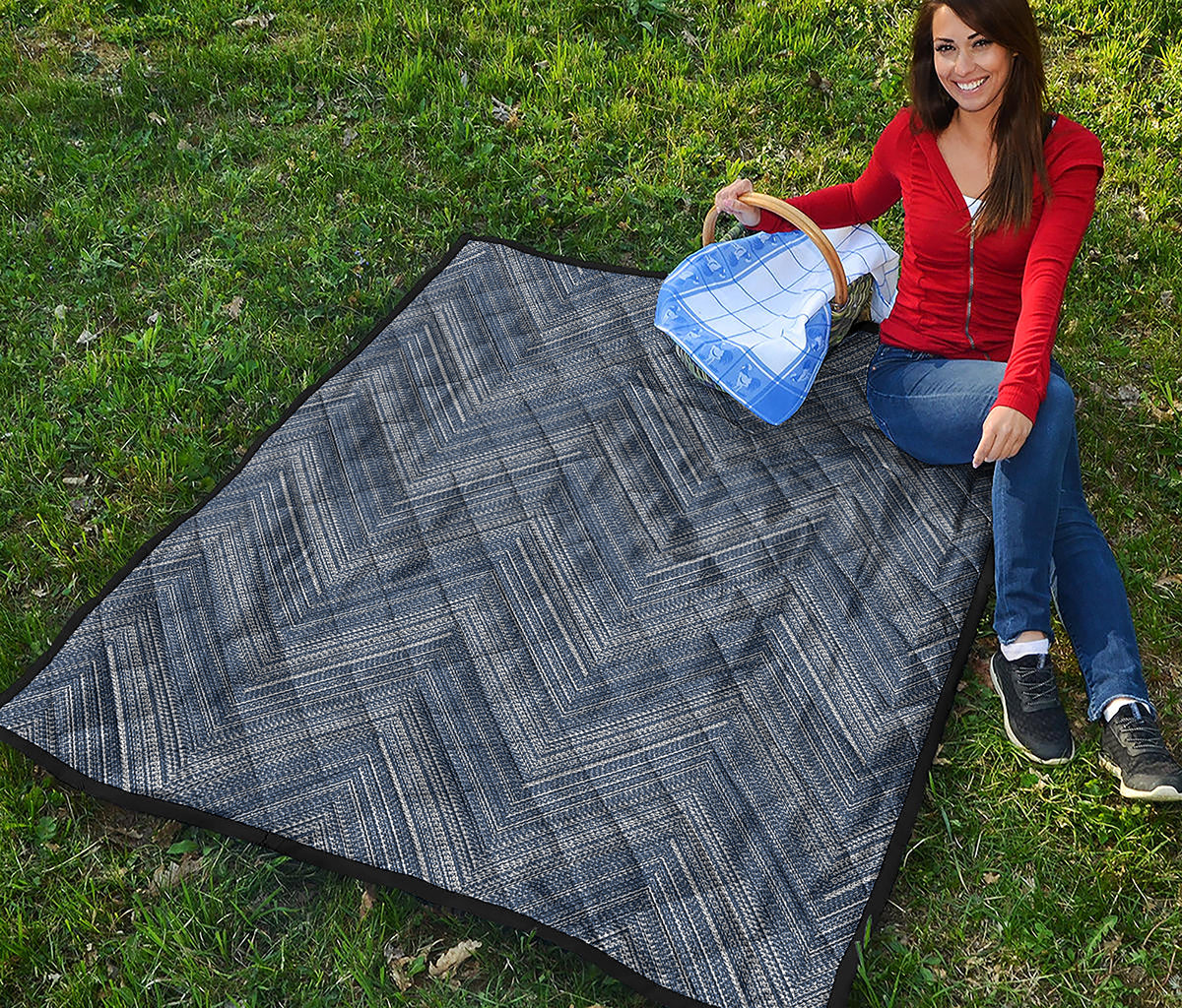 Native Denim Jeans Pattern Print Quilt