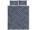 Native Denim Jeans Pattern Print Quilt Bed Set