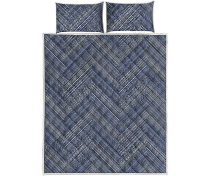 Native Denim Jeans Pattern Print Quilt Bed Set