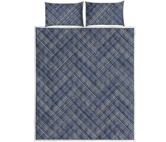Native Denim Jeans Pattern Print Quilt Bed Set