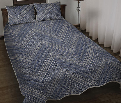 Native Denim Jeans Pattern Print Quilt Bed Set