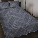 Native Denim Jeans Pattern Print Quilt Bed Set
