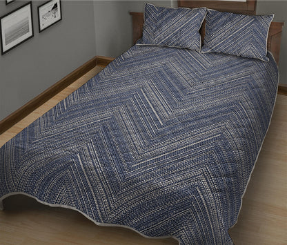 Native Denim Jeans Pattern Print Quilt Bed Set