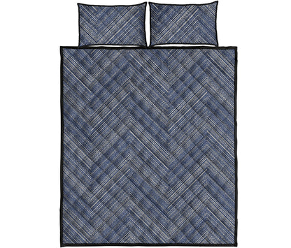 Native Denim Jeans Pattern Print Quilt Bed Set
