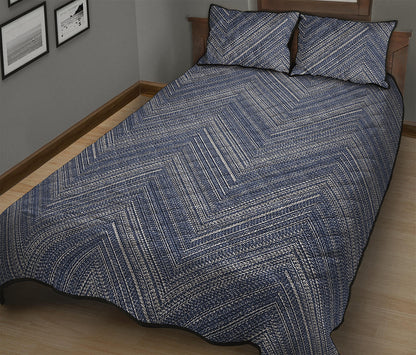 Native Denim Jeans Pattern Print Quilt Bed Set