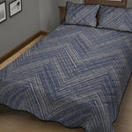 Native Denim Jeans Pattern Print Quilt Bed Set