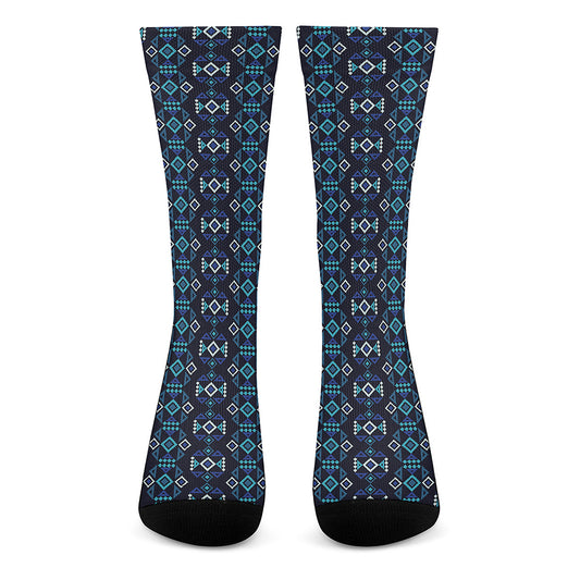 Native Ethnic Pattern Print Crew Socks