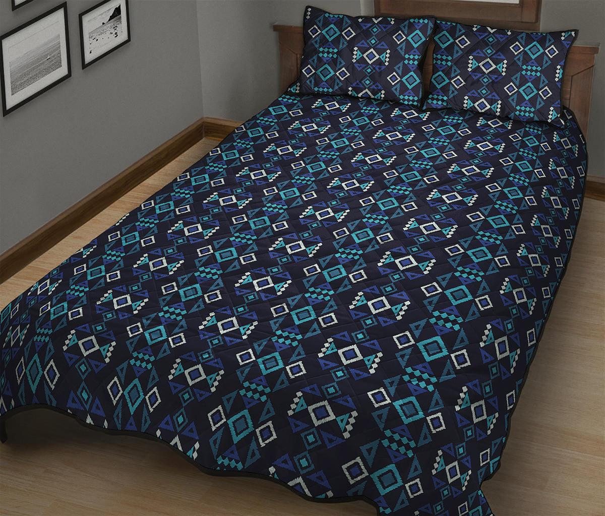 Native Ethnic Pattern Print Quilt Bed Set