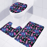Native Feather Pattern Print 3 Piece Bath Mat Set