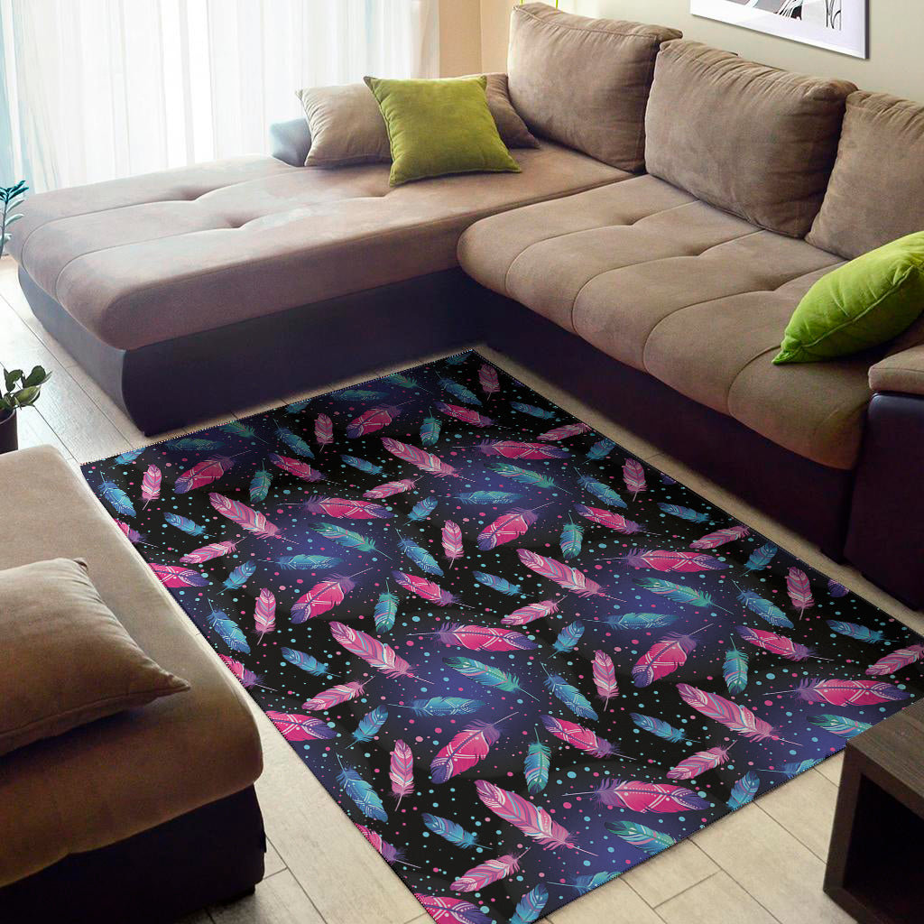 Native Feather Pattern Print Area Rug