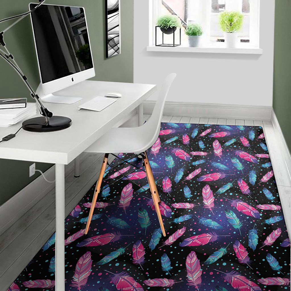 Native Feather Pattern Print Area Rug