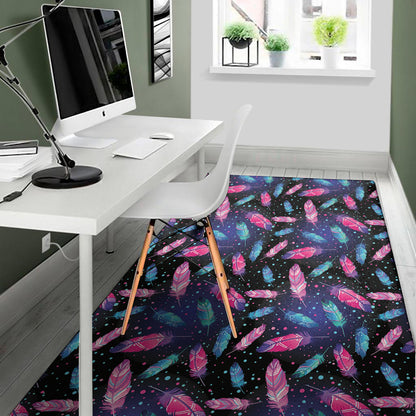 Native Feather Pattern Print Area Rug