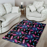 Native Feather Pattern Print Area Rug