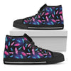 Native Feather Pattern Print Black High Top Shoes