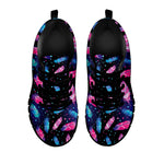 Native Feather Pattern Print Black Sneakers