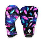 Native Feather Pattern Print Boxing Gloves