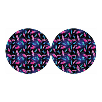 Native Feather Pattern Print Car Coasters