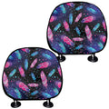 Native Feather Pattern Print Car Headrest Covers