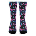 Native Feather Pattern Print Crew Socks