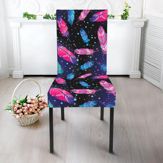 Native Feather Pattern Print Dining Chair Slipcover