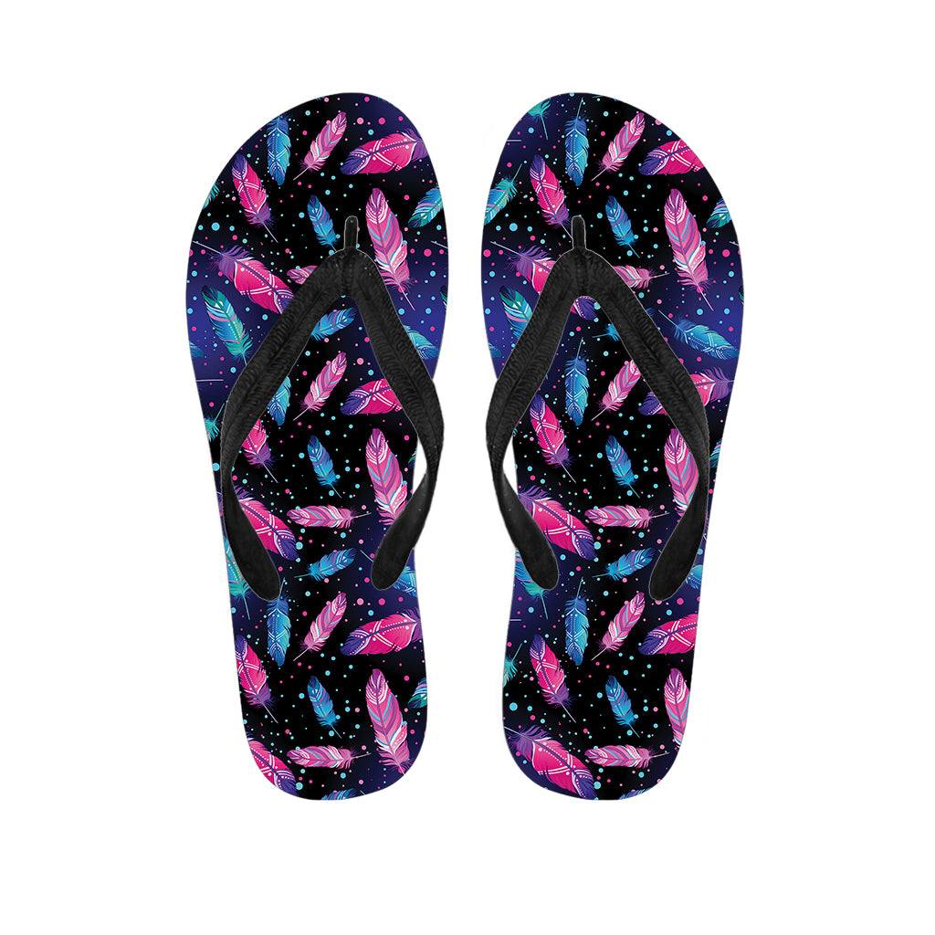 Native Feather Pattern Print Flip Flops