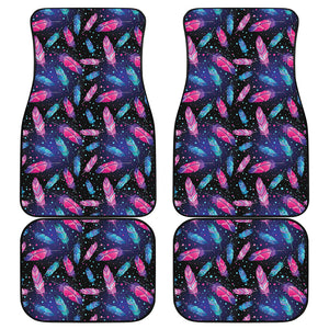 Native Feather Pattern Print Front and Back Car Floor Mats