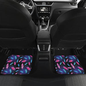 Native Feather Pattern Print Front and Back Car Floor Mats