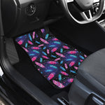 Native Feather Pattern Print Front and Back Car Floor Mats